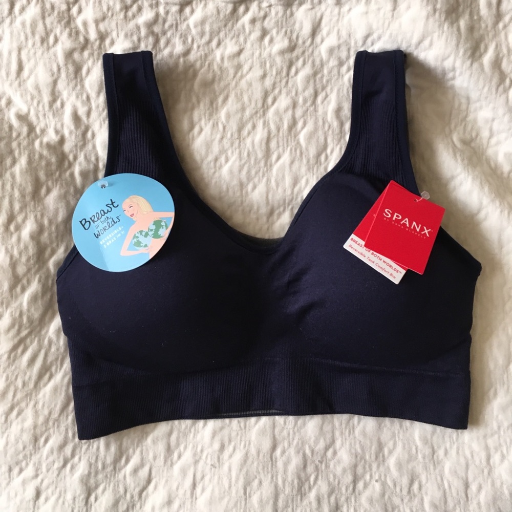 NWT Spanx Seamless Reversible Comfort Bra BlueGray
